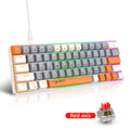 63 key portable 60% mechanical gaming keyboard RGB backlit compact mini gaming keyboard