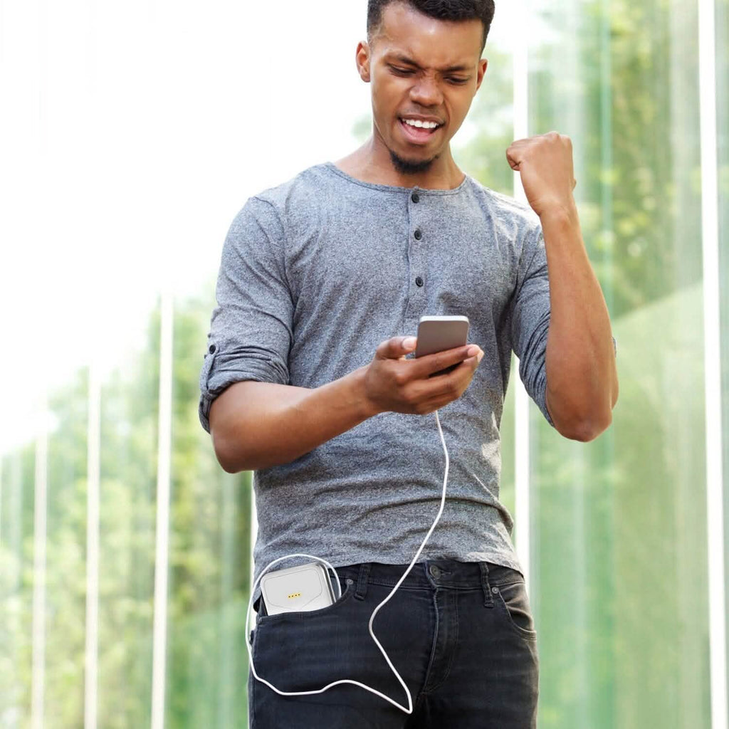 10000mAh Power Bank Portable Charger with US Plug 2 Built-in Cables External Battery Pack