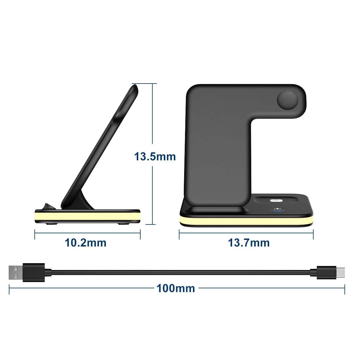 4-in-1 Wireless Charging Stand with Night Light
