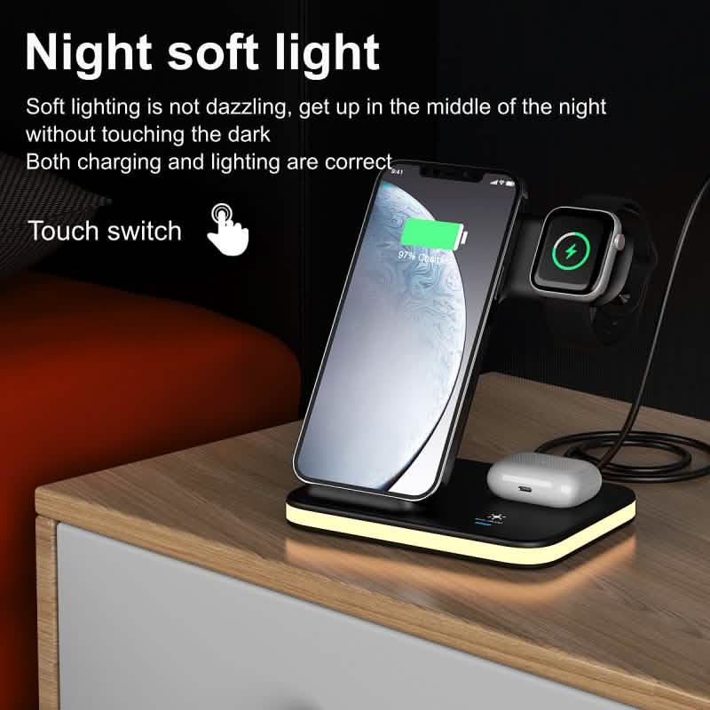 4-in-1 Wireless Charging Stand with Night Light