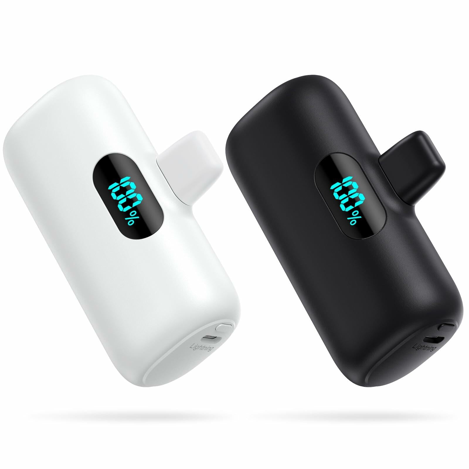 2-Pack Small Portable Chargers for iPhone, 5000mAh PD Fast Charging Power Bank