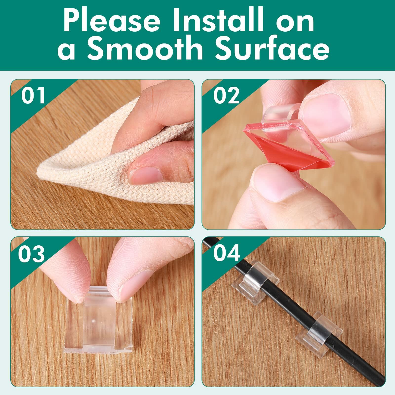 Cable Clips Self Adhesive Wire Organizer Holder White Large 120 Pieces